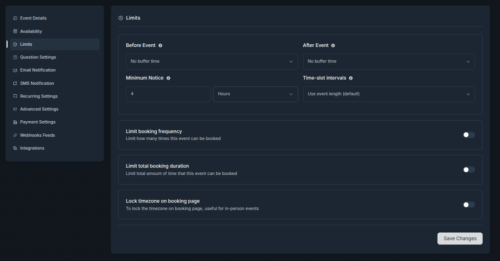 buffer time fluent booking